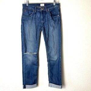 Hudson Bacara Straight Leg Flood Cuff Cropped Jeans Size 28